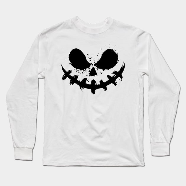 Scary Face Halloween Long Sleeve T-Shirt by Mr.Speak